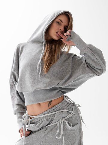 Худі REAL BADDIE з вишивкою (Сірий) BD-3-ХУ-GRY-SM фото